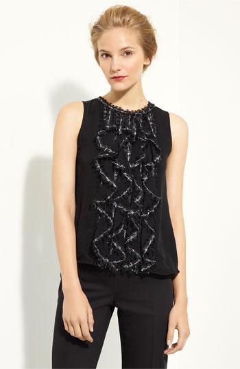 Oscar de la Renta Ruffled Silk Blouse
