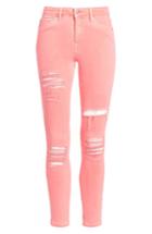 Women's Topshop Jamie Super Rip Skinny Jeans X 30 - Coral