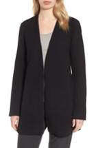 Women's Eileen Fisher Long Jacquard Jacket, Size - Black