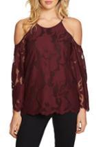Women's 1.state Cold Shoulder Lace Top - Burgundy