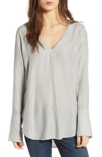 Women's Treasure & Bond Boyfriend Shirt - Grey