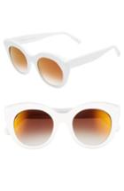 Women's D'blanc Modern Lover 49mm Cat-eye Sunglasses - Glacier White/ Brown Flash