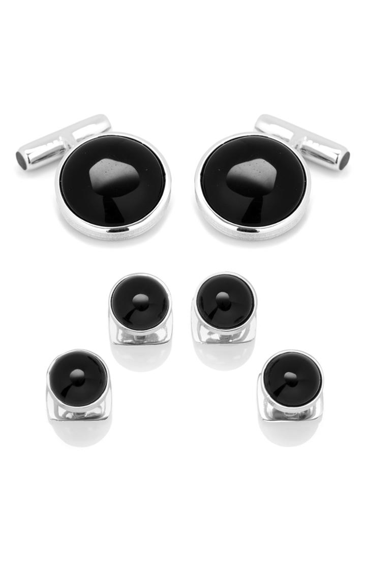 Men's Cufflinks, Inc. Onyx Cuff Link & Shirt Stud Set