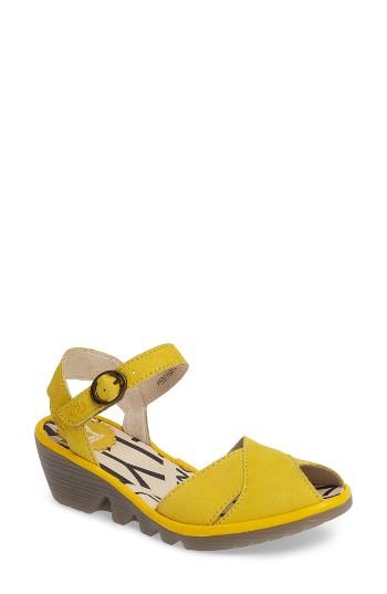 Women's Fly London Pero Wedge Sandal Us / 35eu - Yellow