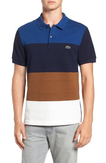 Men's Lacoste Regular Fit Colorblock Pique Polo (m) - Beige