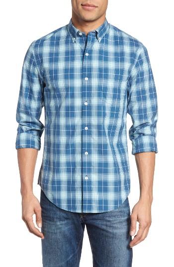 Men's Bonobos Slim Fit Plaid Sport Shirt, Size - Blue