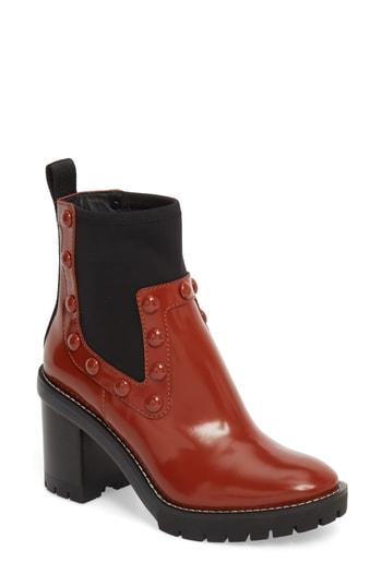 Women's Tory Burch Preston Studded Bootie .5 M - Brown