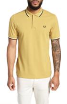 Men's Fred Perry Extra Trim Fit Twin Tipped Pique Polo, Size - Yellow