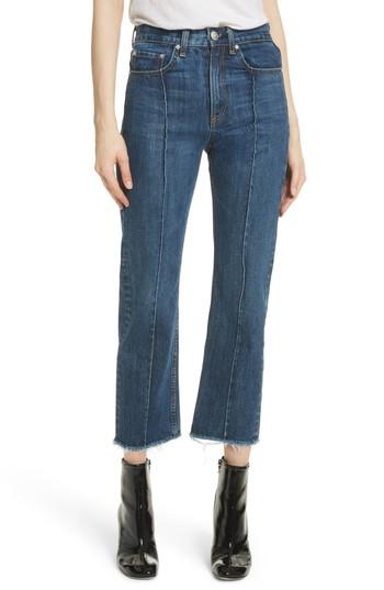 Women's Rag & Bone/jean High Waist Ankle Straight Leg Jeans - Blue