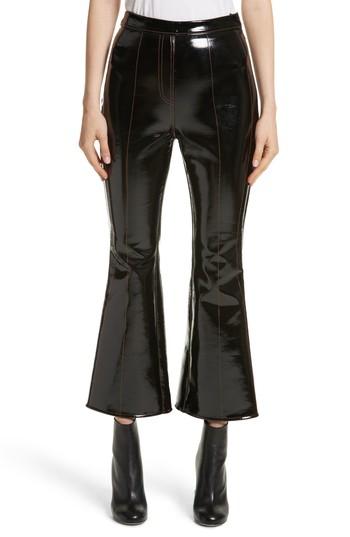 Women's Ellery Outlaw Topstitched Crop Flare Pvc Pants Us / 10 Au - Black
