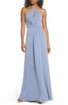 Women's Amsale Sena Jersey Keyhole Halter Gown - Grey