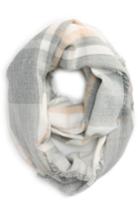 Women's Bp. Tonal Plaid Infinity Scarf, Size - Grey