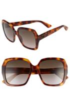 Women's Gucci 54mm Gradient Square Sunglasses - Havana/ Brown