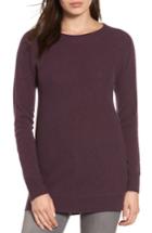 Women's Halogen High/low Wool & Cashmere Tunic Sweater - Purple