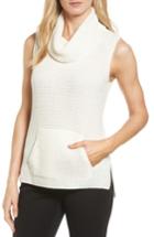 Petite Women's Two By Vince Camuto Waffle Stitch Vest P - White