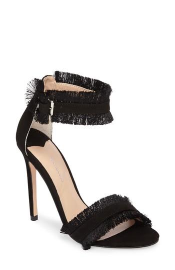 Women's Tony Bianco Kimi Fringed Strappy Sandal .5 M - Black