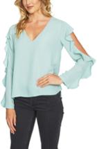 Women's 1.state Ruffle Cold Shoulder Top, Size - Green