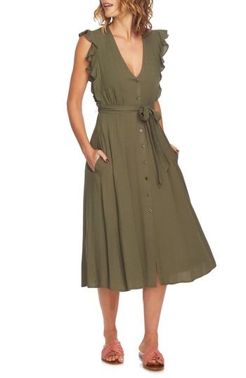Women's 1.state Button Front Midi Dress, Size - Green
