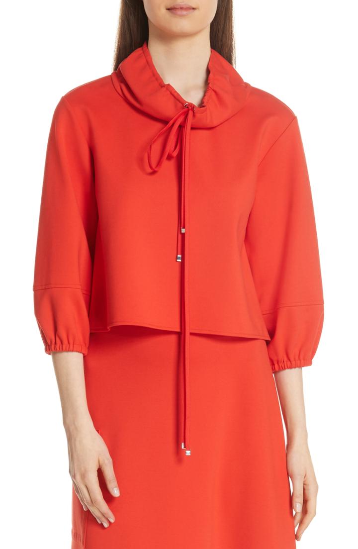 Women's Tibi Bond Stretch Knit Cowl Neck Top - Red