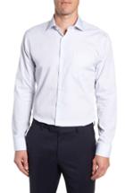 Men's Nordstrom Men's Shop Trim Fit Non-iron Print Dress Shirt .5 - 32/33 - Grey