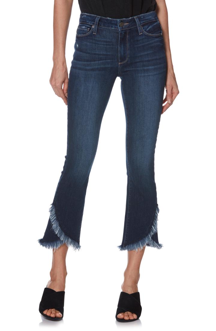 Women's Paige Transcend Vintage - Colette Frayed Crop Flare Jeans