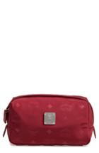 Mcm Dieter Water Repellent Nylon Pouch, Size - Ruby Tan
