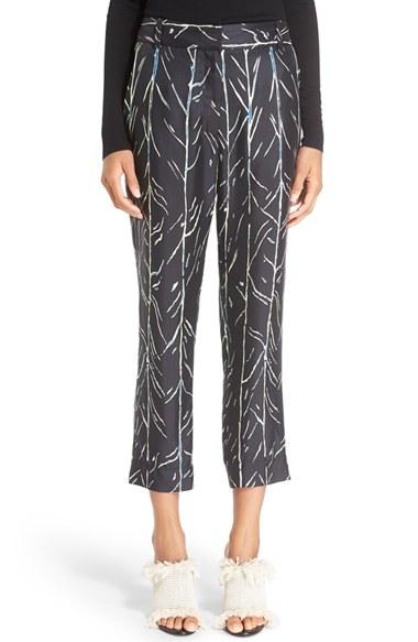 Women's Proenza Schouler Print Silk Twill Crop Pants