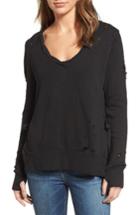 Women's Pam & Gela Side Slit Sweatshirt - Black