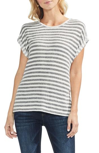 Women's Vince Camuto Pique Bar Stripe Top - Black