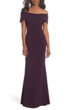 Women's Eliza J Knot Front Off The Shoulder Gown - Purple
