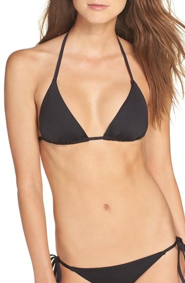 Women's Becca 'color Code' Triangle Bikini Top, Size D - Black