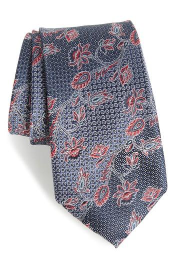 Men's Nordstrom Men's Shop Demarco Floral Silk Tie, Size - Blue