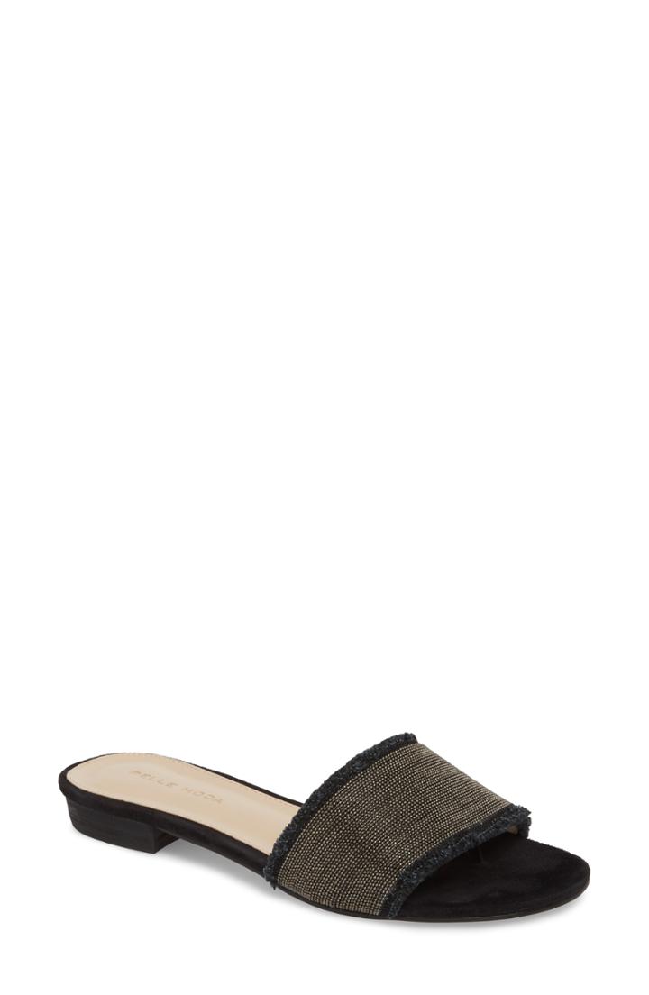 Women's Pelle Moda Bayer Embellished Slide Sandal .5 M - Black