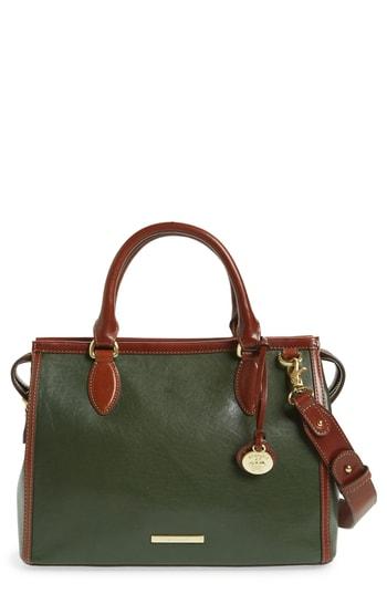 Brahmin Schooner Leather Satchel - Green