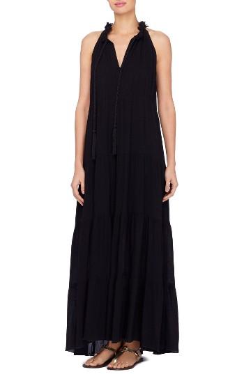 Women's Catherine Catherine Malandrino Wylie Fringe Trim Maxi Dress