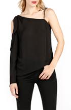 Women's Paige Florentina One-shoulder Silk Top - Black