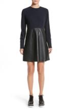 Women's Stella Mccartney Alter Leather & Stretch Cady Dress Us / 42 It - Black