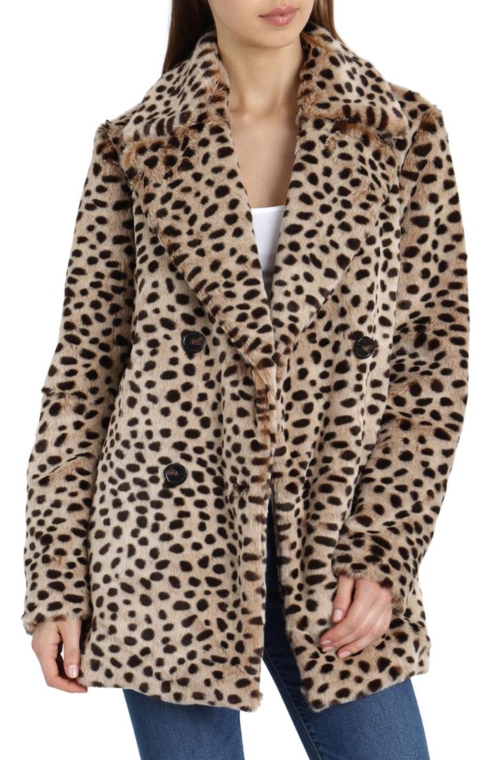 Women's Avec Les Filles Leopard Print Faux Fur Coat