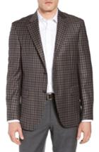 Men's Peter Millar Classic Fit Check Wool Sport Coat L - Brown