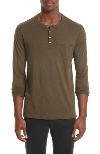 Men's Atm Anthony Thomas Melillo Long Sleeve Pocket Henley T-shirt - Green