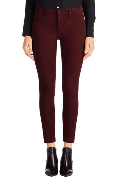 Women's J Brand 'anja' Cuffed Crop Skinny Jeans - Red