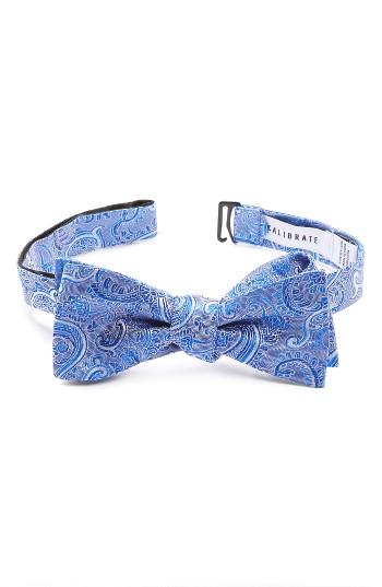Men's Calibrate Floating Paisley Silk Bow Tie, Size - Blue