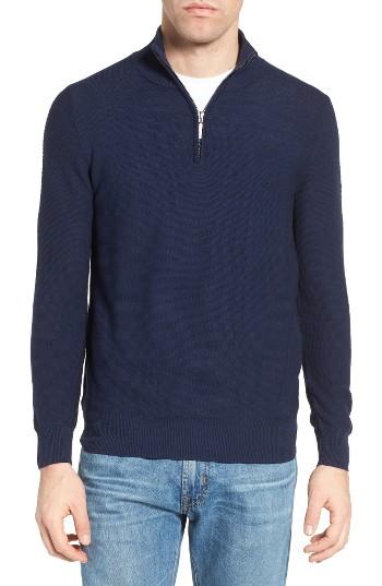 Men's Jeremy Argyle Quarter Zip Sweater - Blue