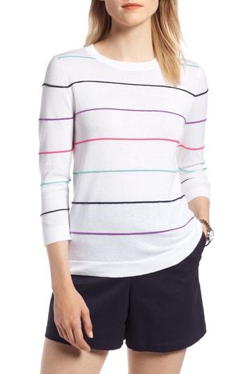 Women's 1901 Stripe Cotton Sweater - White