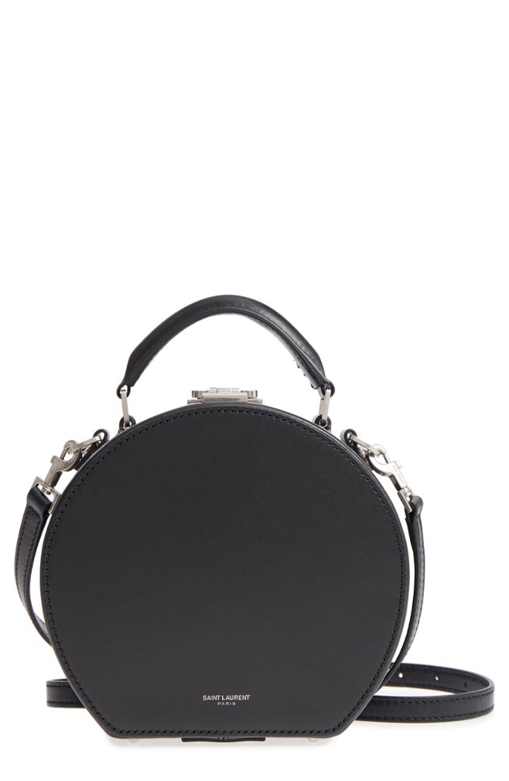 Saint Laurent Small Mica Leather Hat Box -