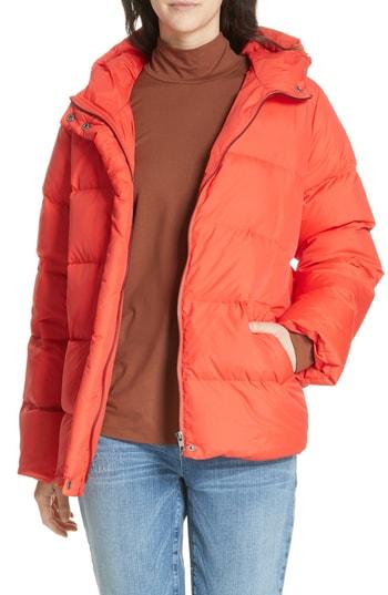 Women's Eileen Fisher Hooded Down Jacket - Red