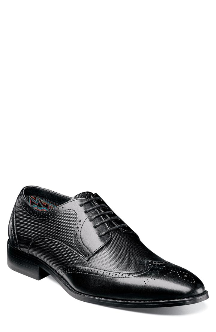 Men's Stacy Adams Lindell Wingtip M - Black