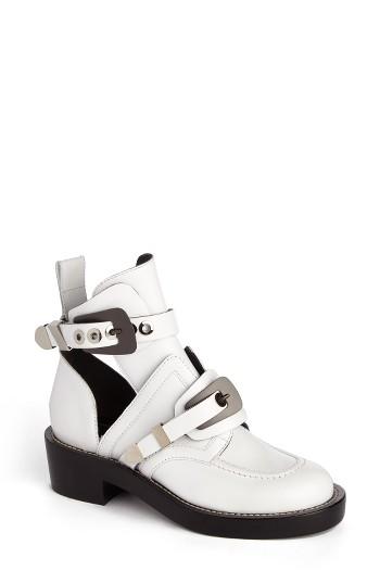 Women's Balenciaga Cutout Buckle Boot Us / 40eu - White