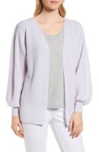Women's Nordstrom Signature Blouson Sleeve Cashmere Cardigan - Purple
