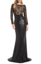 Women's Js Collections Metallic Floral Embroidered Gown